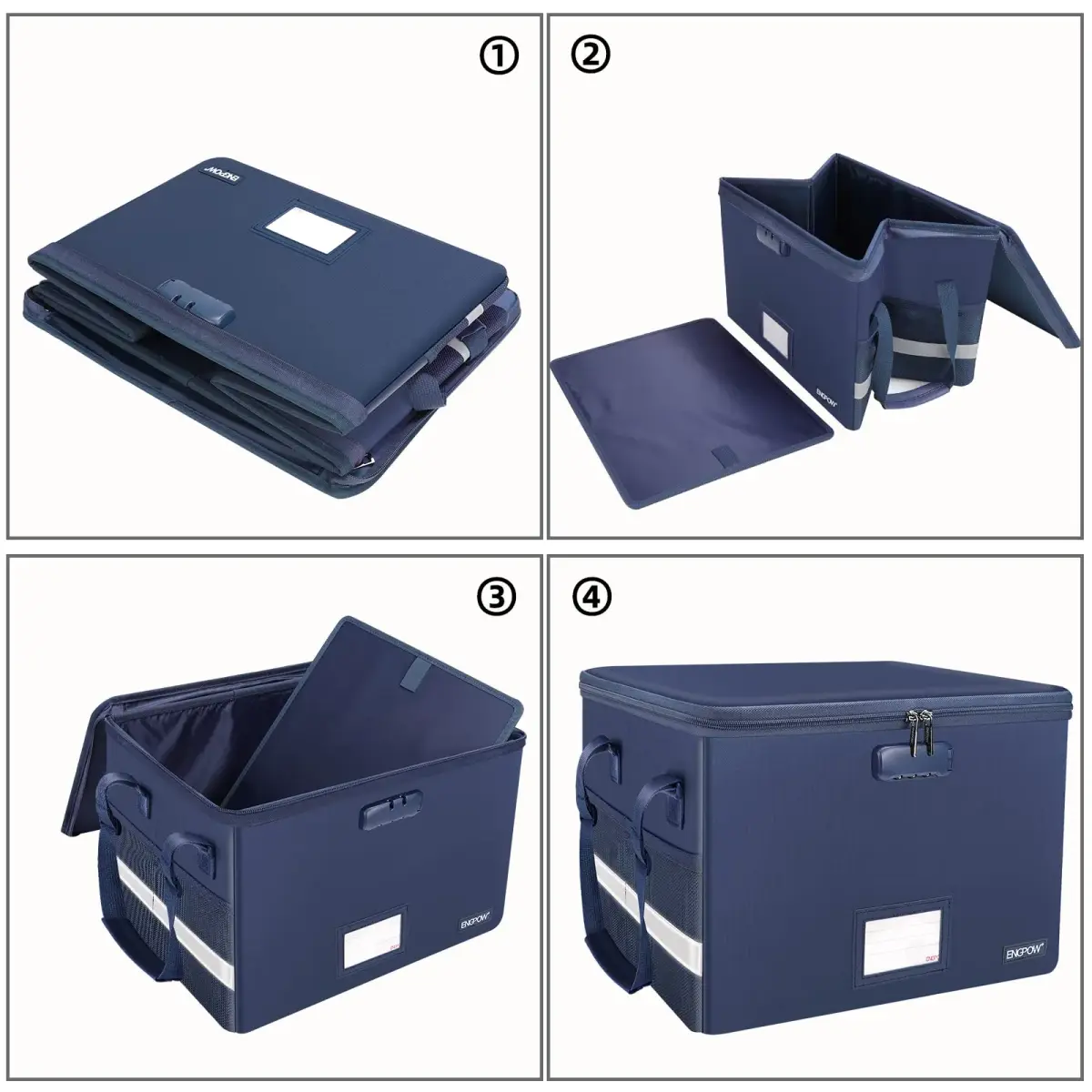 ENGPOW Fireproof Document Box with Lock, Blue, 33L (1.17 cu ft) | SGS Tested to 2000℉ - view 8