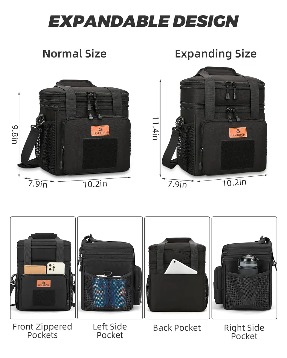 HSHRISH Expandable Lunch Box for Men Large Capacity Waterproof Insulated Bag 15L - view 2