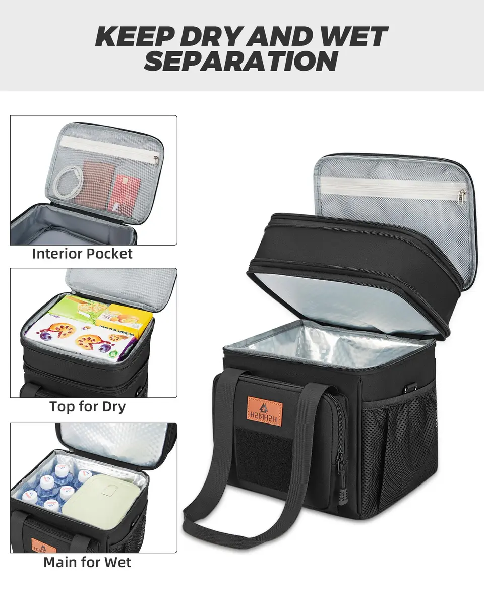 HSHRISH Expandable Lunch Box for Men Large Capacity Waterproof Insulated Bag 15L - view 3