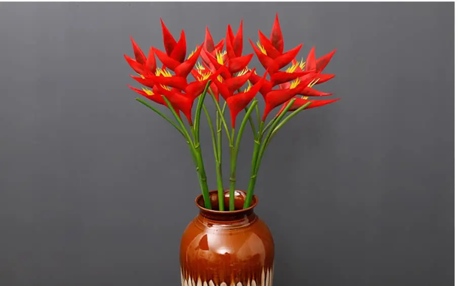 Rikyo Red Bird of Paradise Artificial Flower Stem 86cm (34in) | Realistic Silk-Blend Foliage for Home Decor - view 10