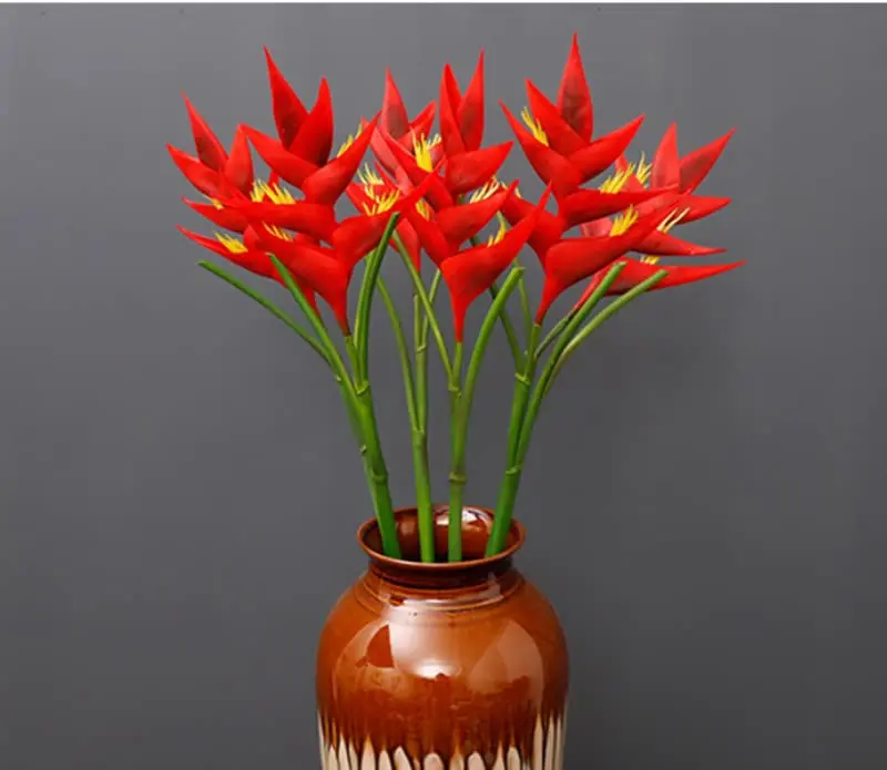 Rikyo Red Bird of Paradise Artificial Flower Stem 86cm (34in) | Realistic Silk-Blend Foliage for Home Decor - view 3