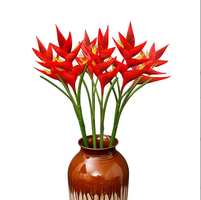 Rikyo Red Bird of Paradise Artificial Flower Stem 86cm (34in) | Realistic Silk-Blend Foliage for Home Decor - view 6