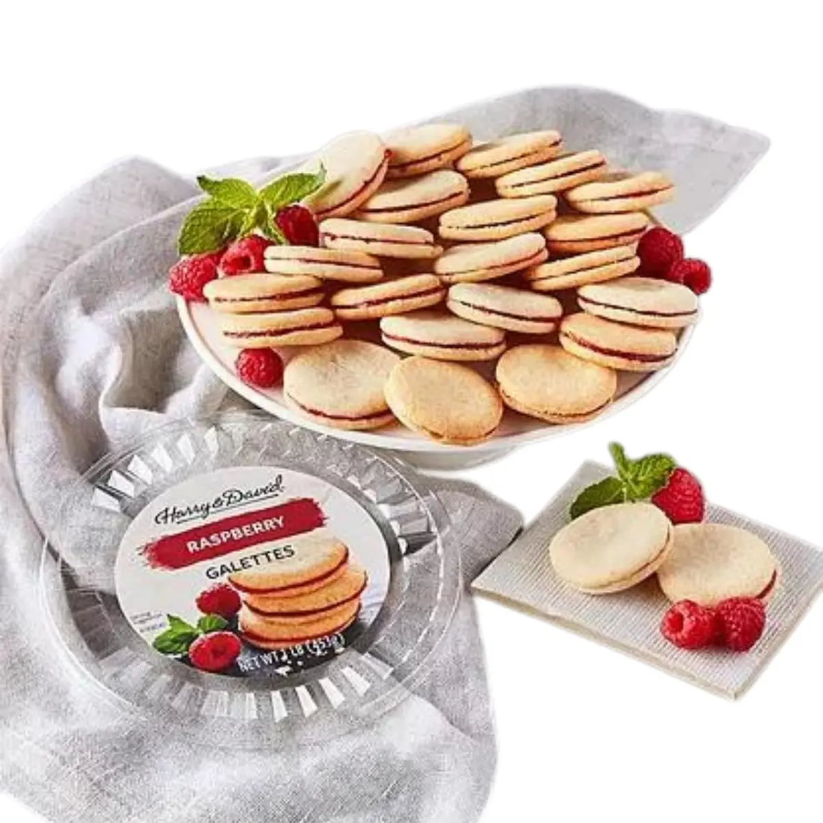 Harry & David Raspberry Galette Cookie Tub, 24 Cookies | Gourmet Butter Cookies with Raspberry Filling, Great for All Occasions - main product image