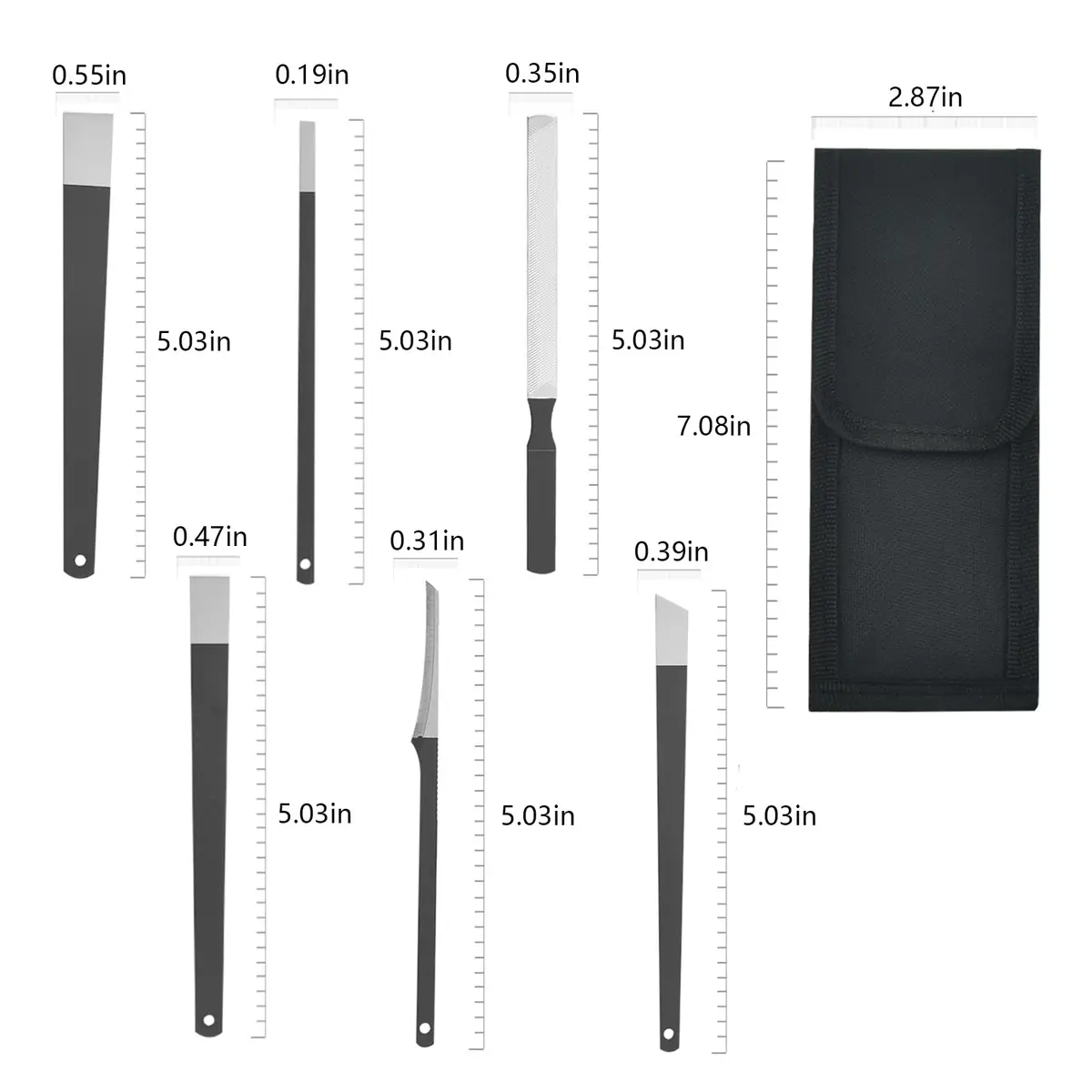 Woerma Pedicure Knife Set, 6 Pcs Stainless Steel Foot Care Tools with Storage Bag | Durable, Portable & Sharp Blade (7 inch) - view 6