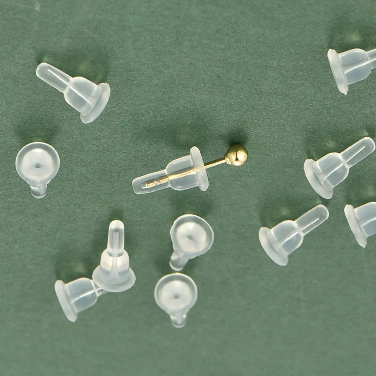 Gaprumi Clear Silicone Earring Backs 50pcs (10mm Height x 6mm Diameter) | Hypoallergenic Earring Safety Pads - view 4