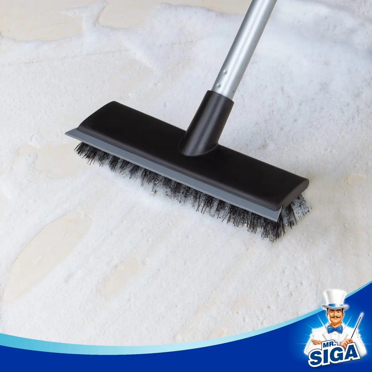 MR.SIGA Floor Scrub Brush with Long Handle & Squeegee, 22.1cm Head | Scrubbing Tools for Tile & Bathroom - view 7