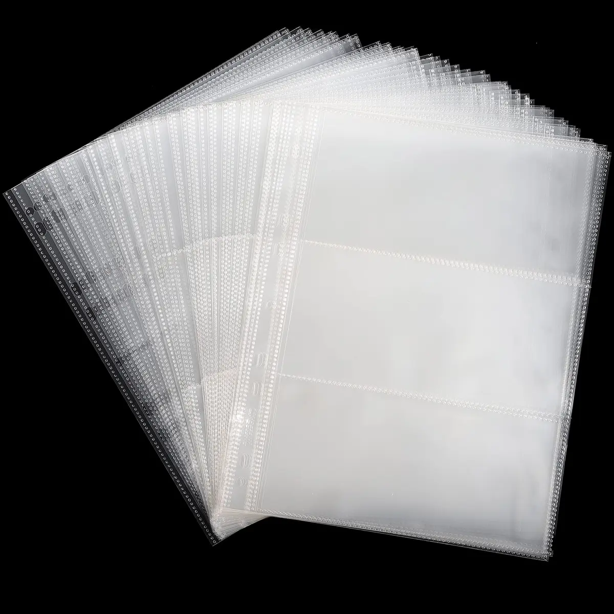 Uncle Paul Currency Pages for Paper Money Collection, 100 Sheets, 3 Pockets | Safe, PP Material, Suitable for Banknotes & Collectibles - main product image
