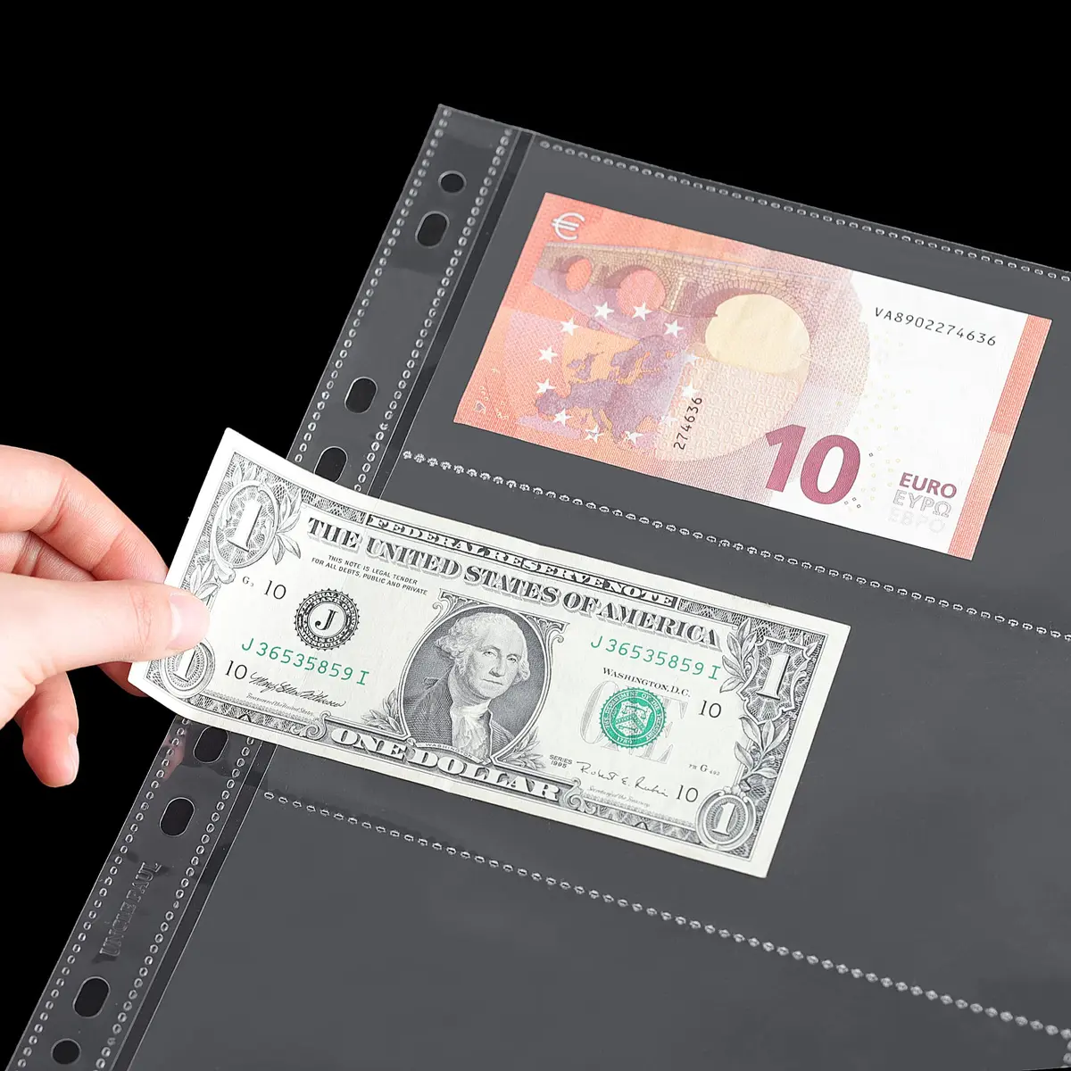 Uncle Paul Currency Pages for Paper Money Collection, 100 Sheets, 3 Pockets | Safe, PP Material, Suitable for Banknotes & Collectibles - view 4