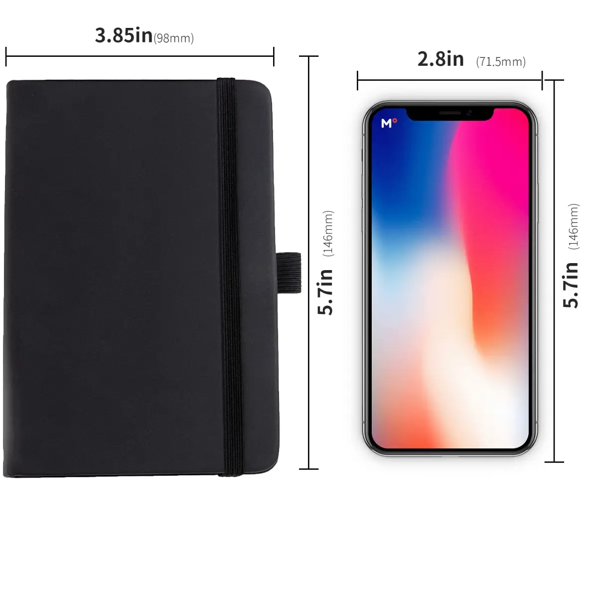 Animusphere Black 2-Pack Pocket Notebook 10.2 x 14.5 cm (4 x 5.7 inches) | Soft Leather Cover, 200 Pages - view 7