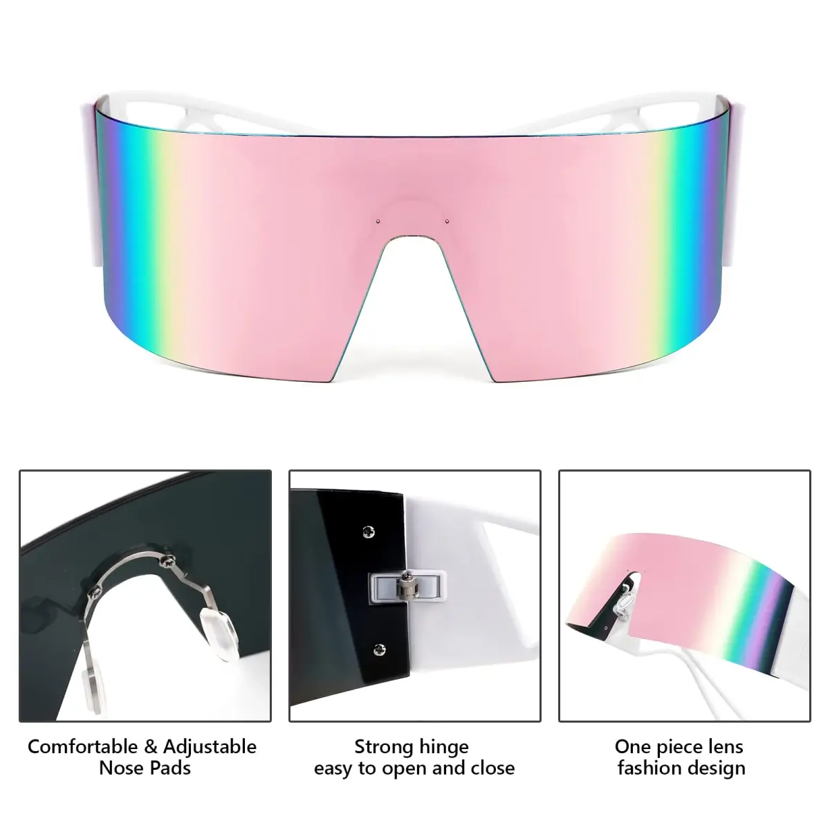 FEISEDY Futuristic Cyclops Visor Sunglasses for Men & Women | 70mm (2.76") Lens Width - view 5