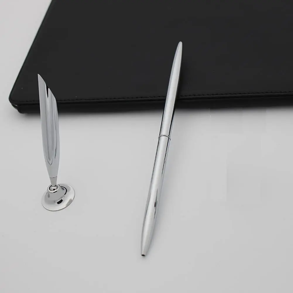 luzen 4pcs Desktop Pen Holder Metal Swivel Stand with Single Pen Display Gold Silver Home Office - view 3