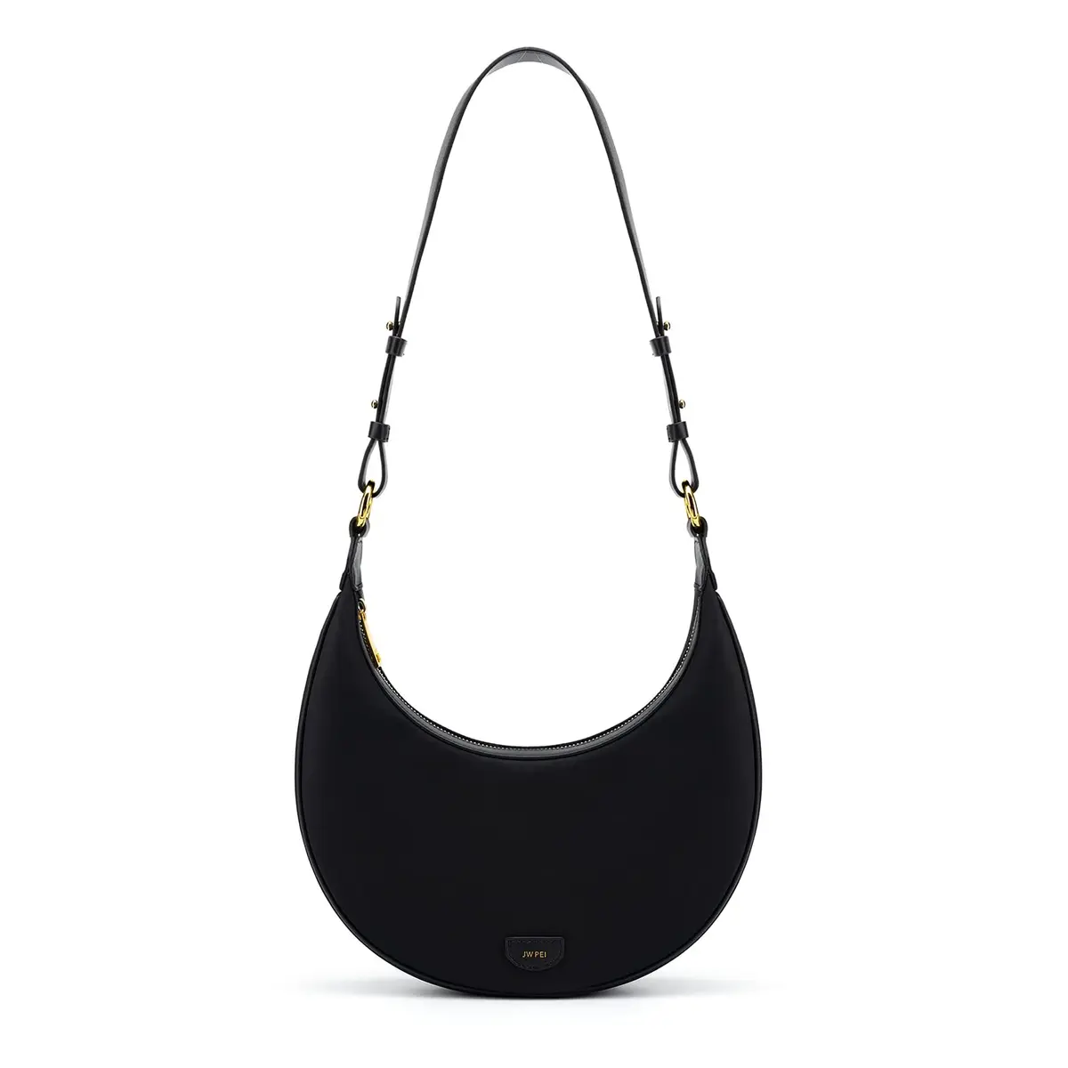 JW PEI Women's Carly Saddle Bag - Black - Medium | Classic Faux Leather Shoulder Bag - main product image