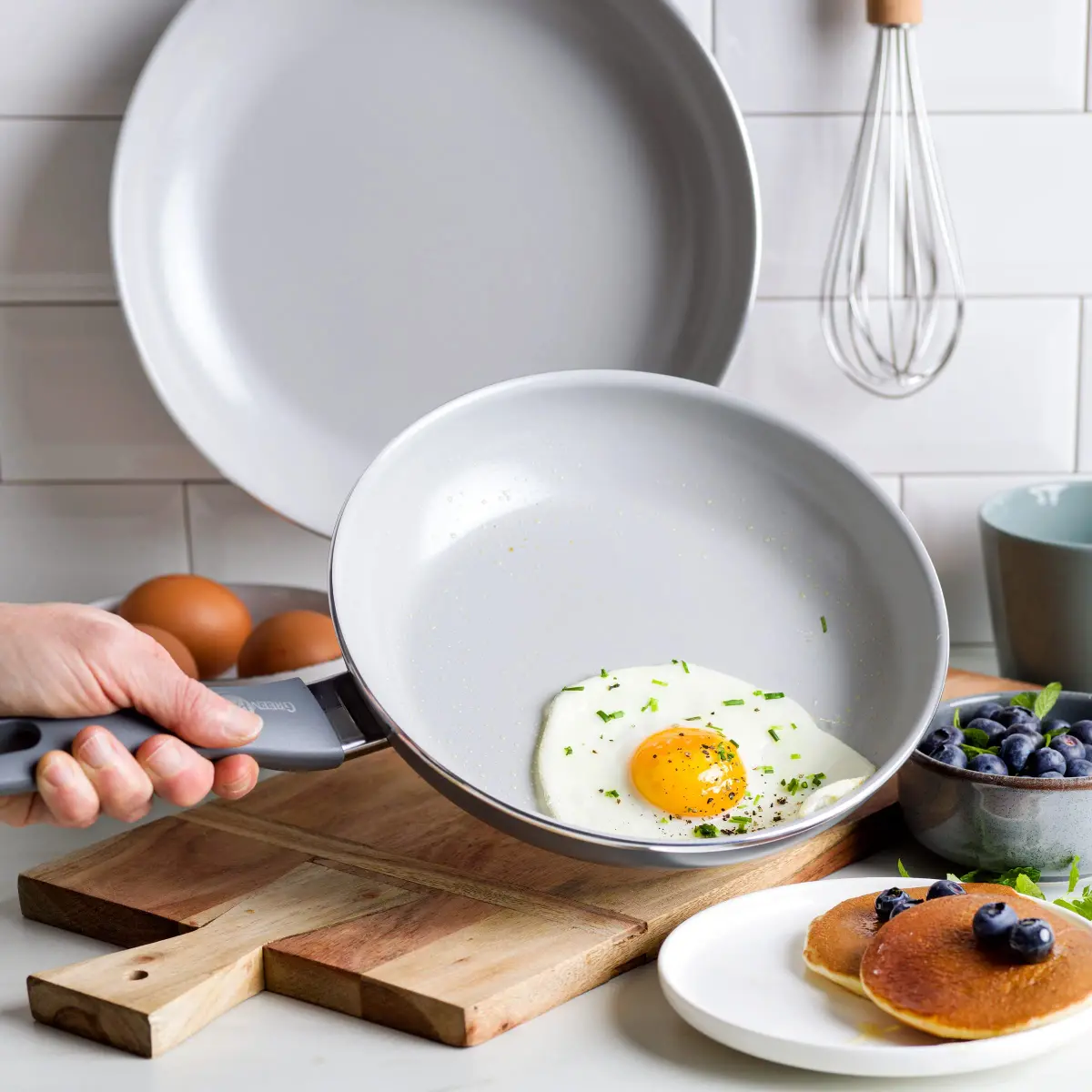 GreenPan Dover 12-inch Frying Pan Skillet with Ceramic Nonstick | 30 cm (12") Diameter, Grey - view 2