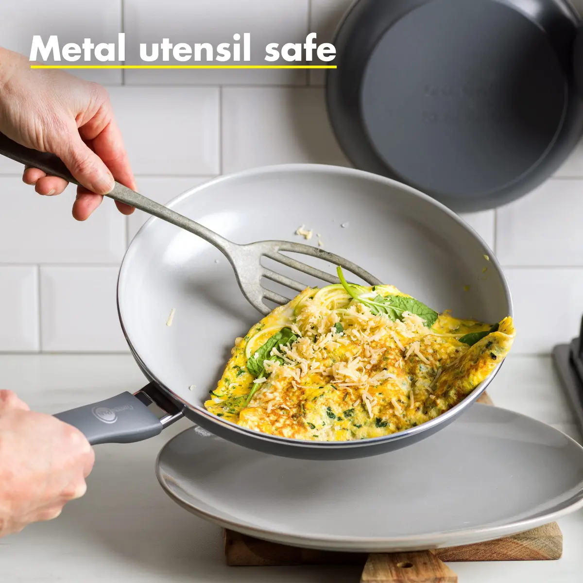 GreenPan Dover 12-inch Frying Pan Skillet with Ceramic Nonstick | 30 cm (12") Diameter, Grey - view 3