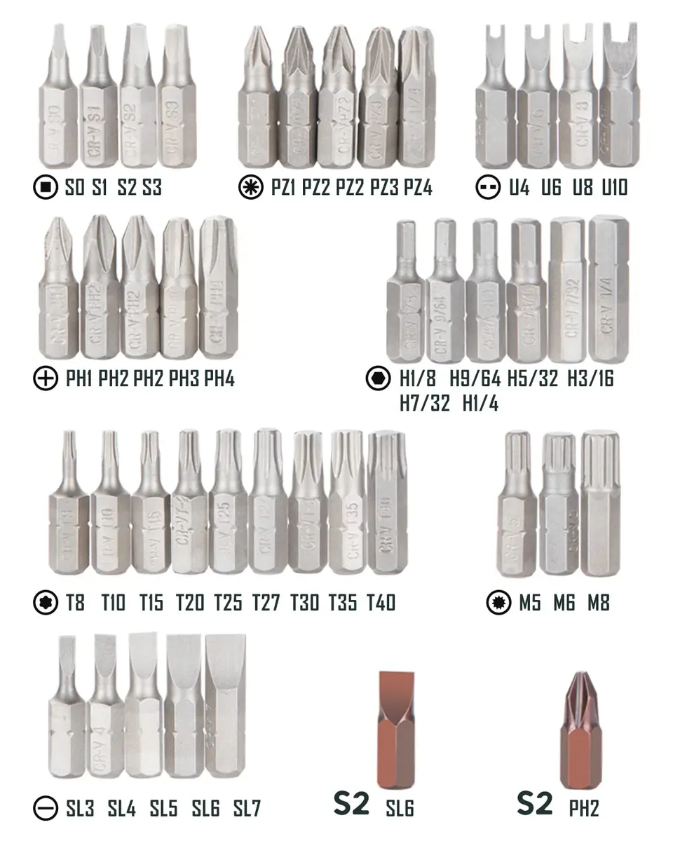 ROTATION 44pc Bit Set with 1/4 Mini Ratchet Offset Screwdriver | Compact Chrome Vanadium Steel Tool for Tight Spaces - view 2