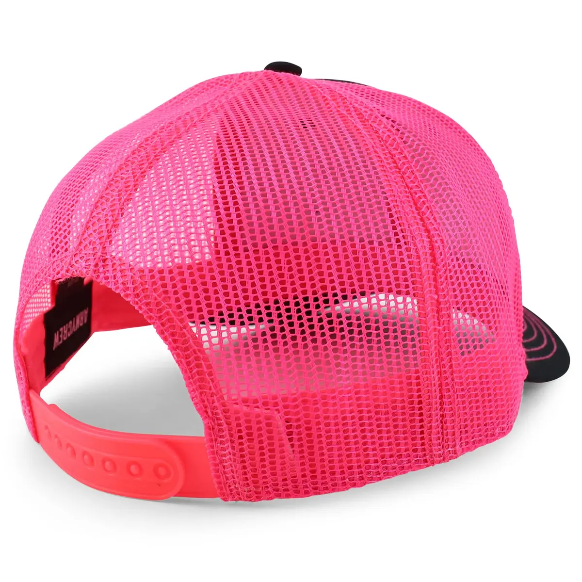 Armycrew Oversize XXL Low Profile Two Tone Mesh Back Trucker Baseball Cap Black Neon Pink | Fits Big Head Sizes Up to XXL - view 3