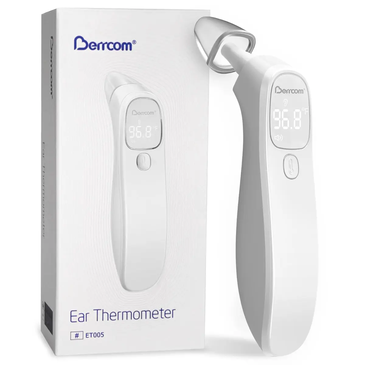 Berrcom 2-in-1 Infrared Forehead Ear Thermometer All Ages | Fast Accurate Reading, Fever Warning, Non-Contact - main product image