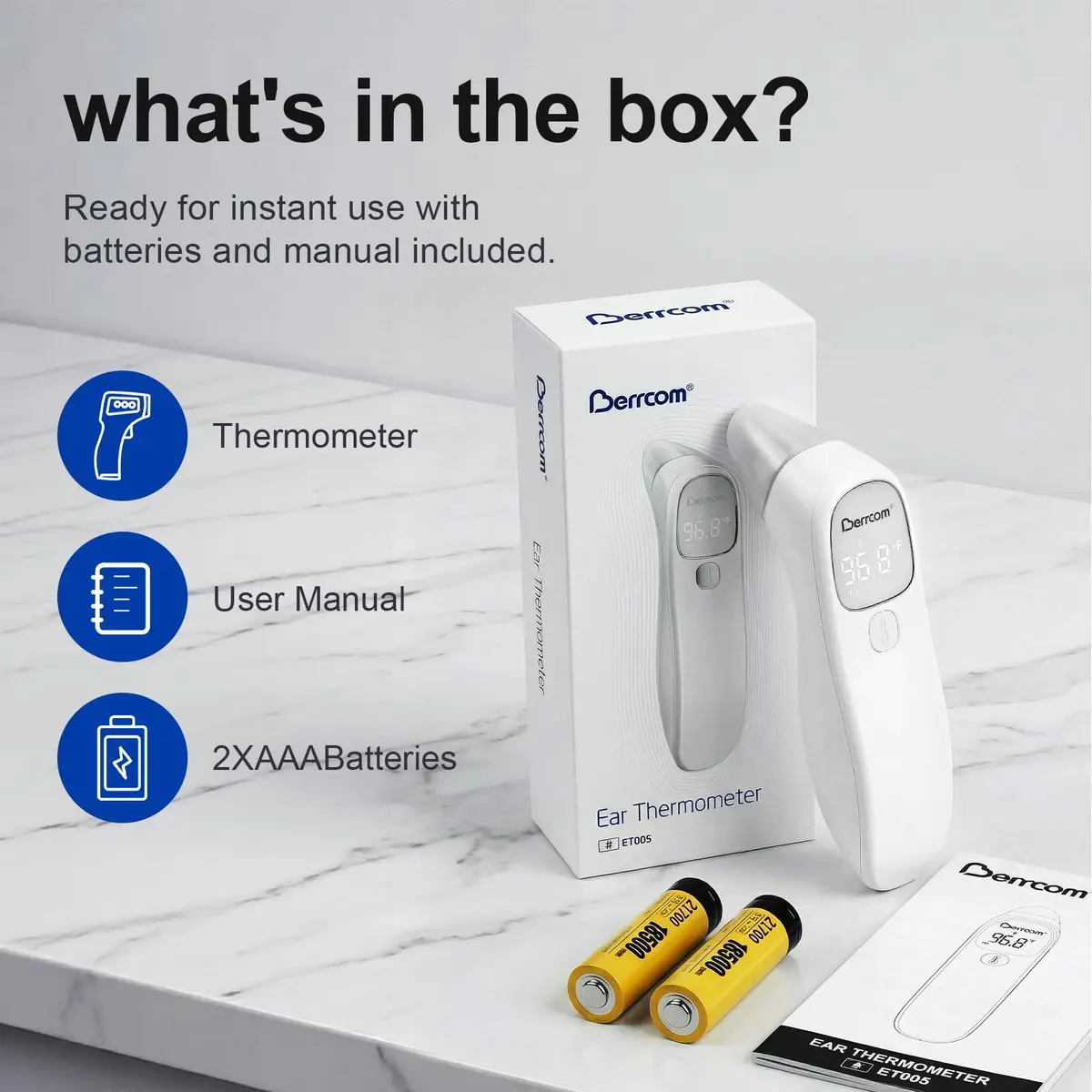 Berrcom 2-in-1 Infrared Forehead Ear Thermometer All Ages | Fast Accurate Reading, Fever Warning, Non-Contact - view 8