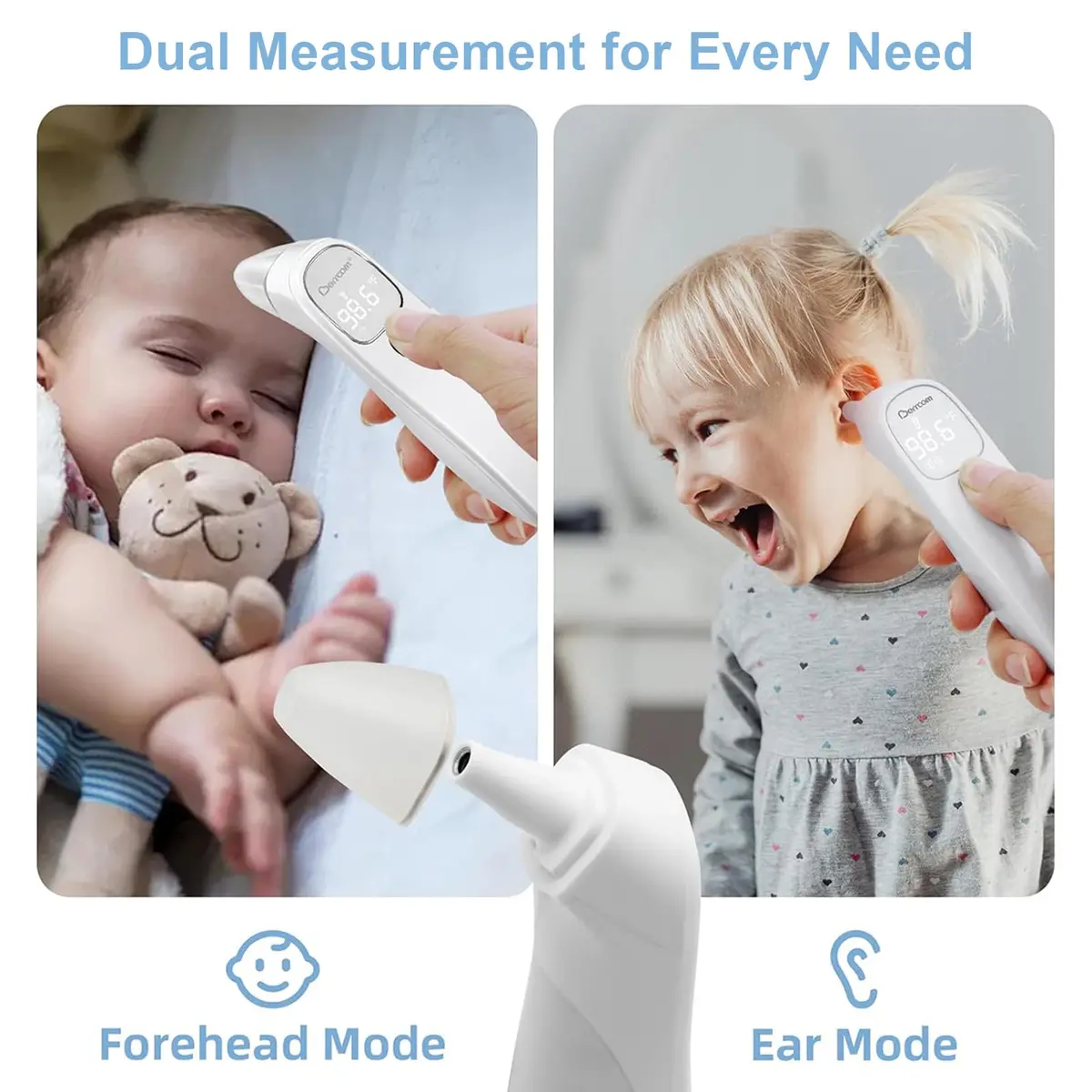 Berrcom 2-in-1 Infrared Forehead Ear Thermometer All Ages | Fast Accurate Reading, Fever Warning, Non-Contact - view 2