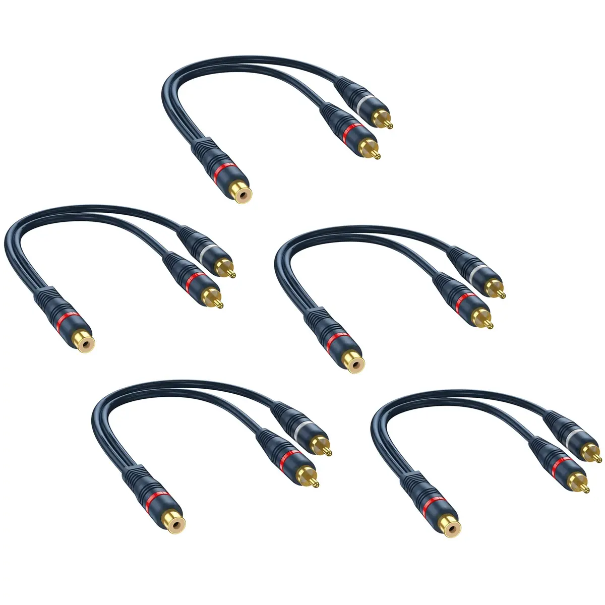 DteeDck RCA Splitter - 1 Female to 2 Male | Durable 8 Inch Audio Video Adapter - main product image