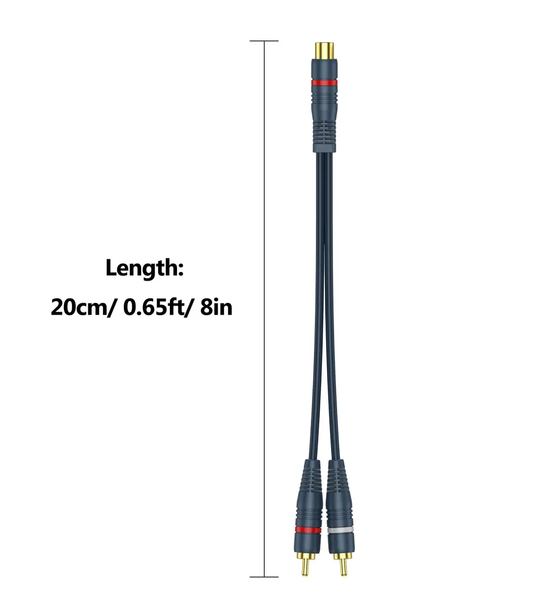 DteeDck RCA Splitter - 1 Female to 2 Male | Durable 8 Inch Audio Video Adapter - view 7