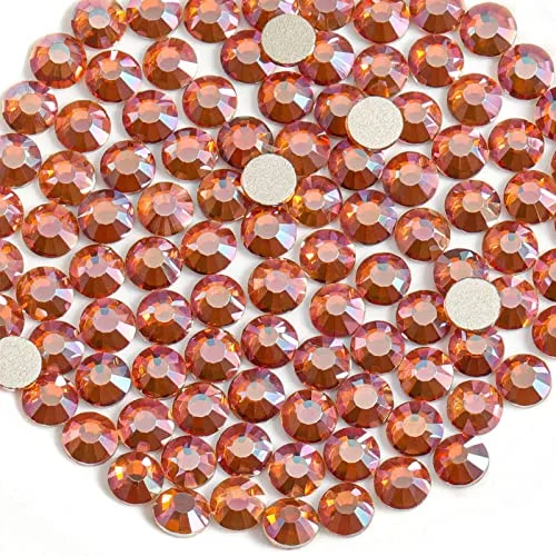 BEADSLAND Flat Back Crystal Rhinestones Round Gems SS20 (1440pcs, Amber) | Bulk Craft Embellishments - main product image