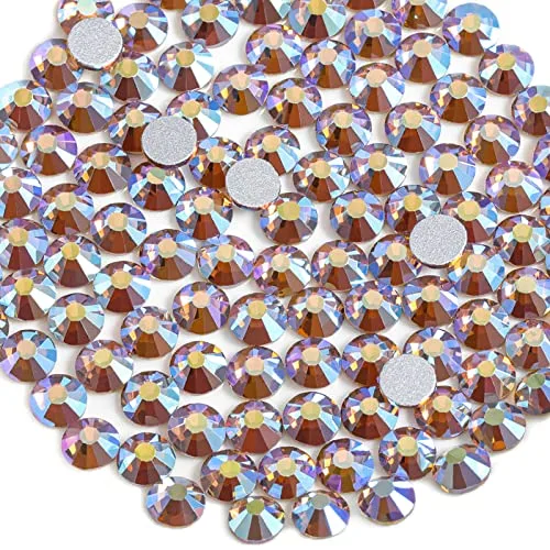 BEADSLAND Lt. Colorado Topaz AB Flat Back Rhinestones (SS12/3.0-3.2mm, 1440 Pieces) | Crystal Embellishments for Crafts - main product image
