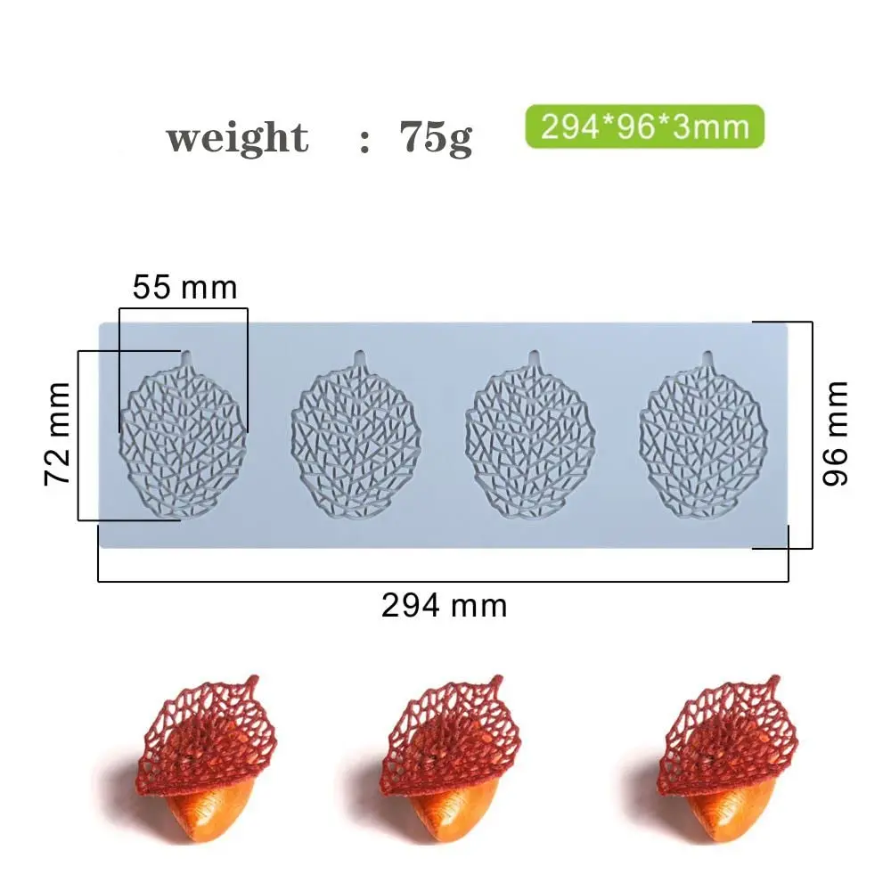 TUKE 3D Hollow Leaf Silicone Mold 29.9 cm (11.76 inch) | Food Grade Baking Chocolate Candy Lace Mould - view 4