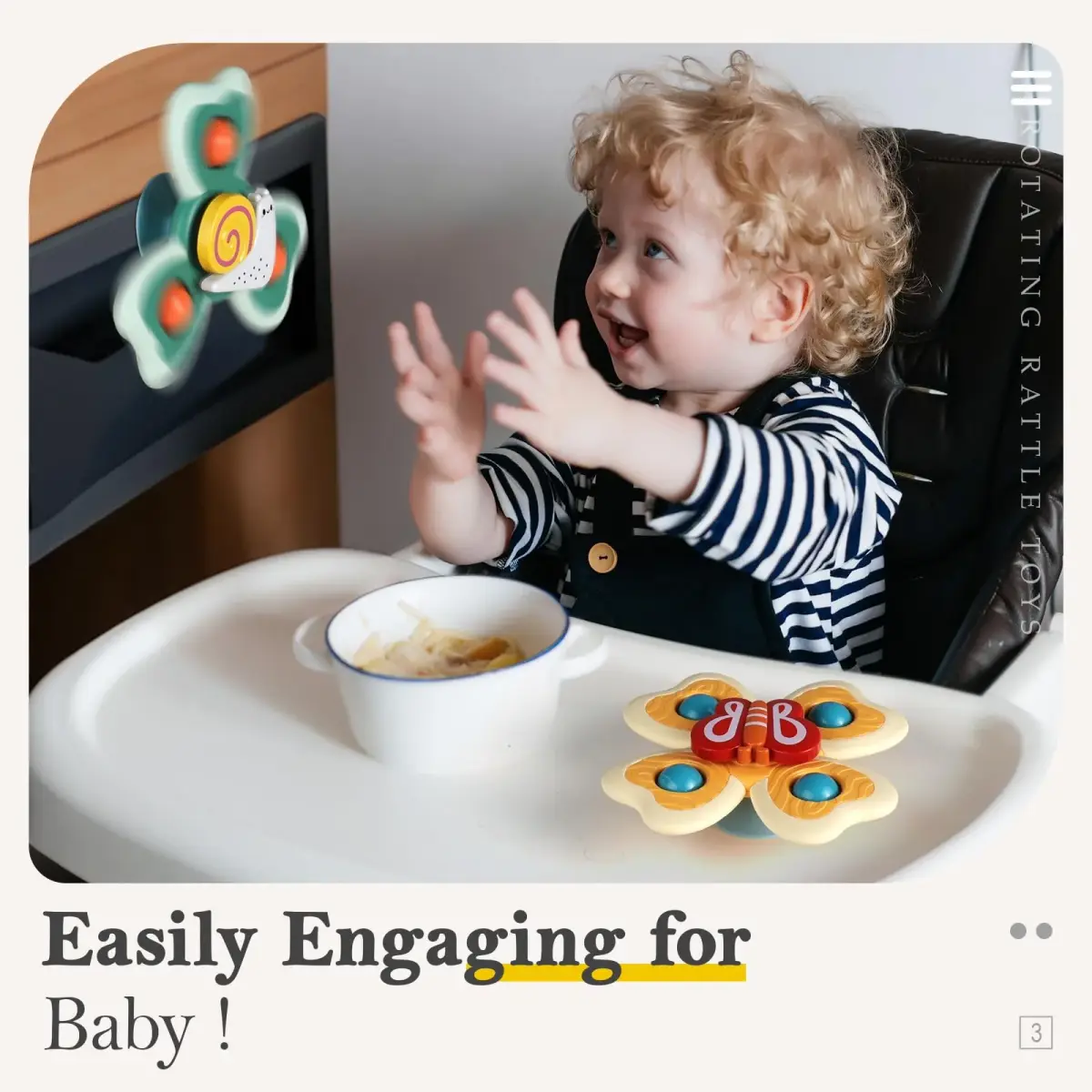 ALASOU Suction Cup Spinner Toys 3-Pack | Engaging Play for Babies & Toddlers - view 3