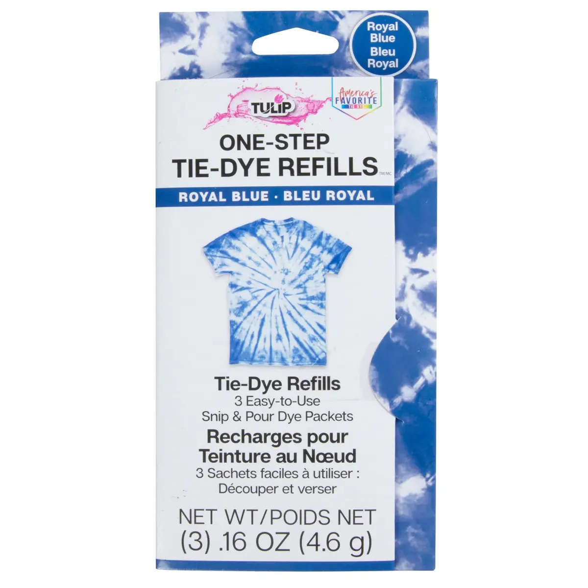 Tulip One-Step Tie-Dye Kit Refill Packs Royal Blue | 3 Pack Dye for Cotton, Silk, Rayon, Wool, Linen - main product image