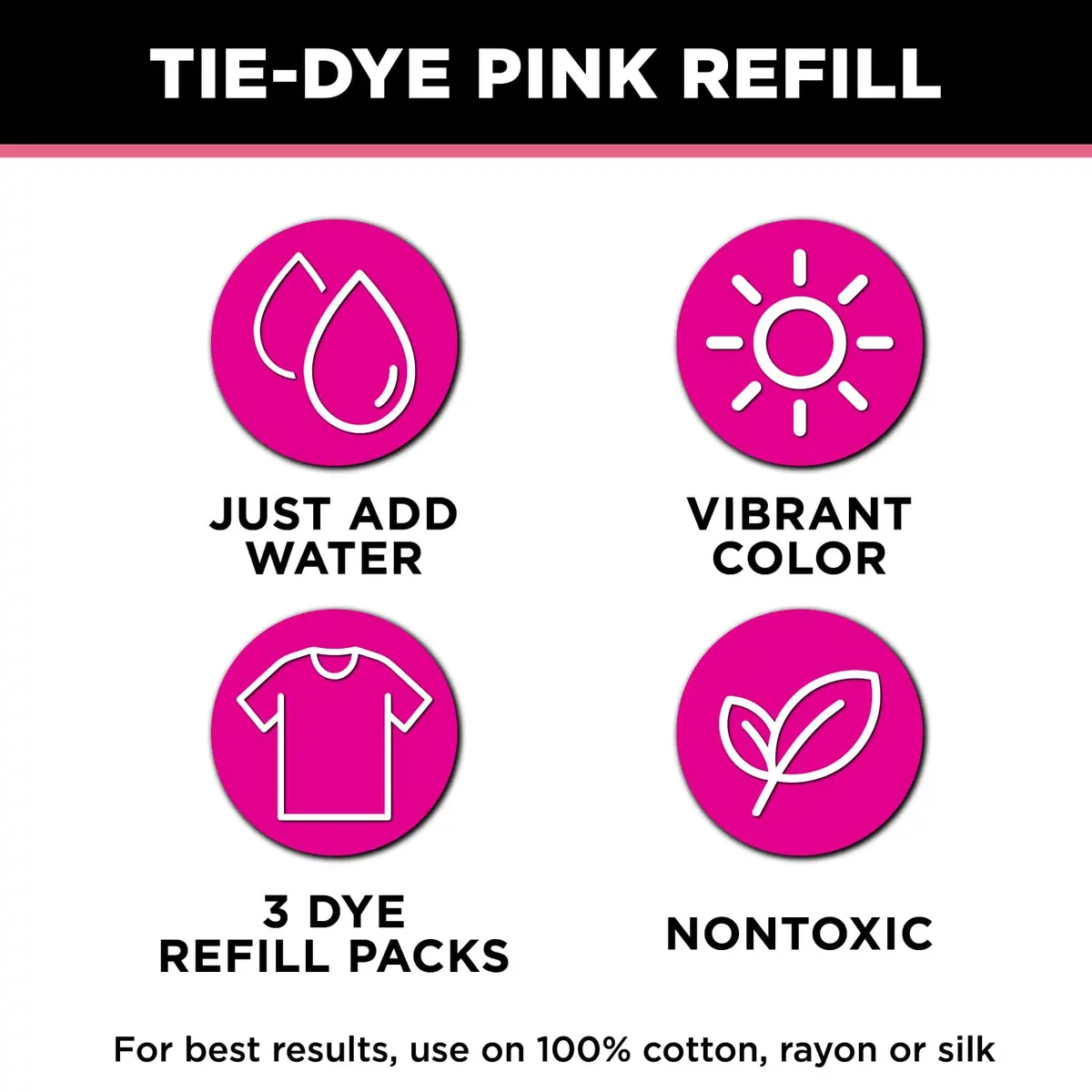 Tulip One-Step Tie-Dye Kit , 3 Fabric Dye Refill Packs, Pink | Eco-Friendly, Bold Colors, 4 oz. Pack - view 2