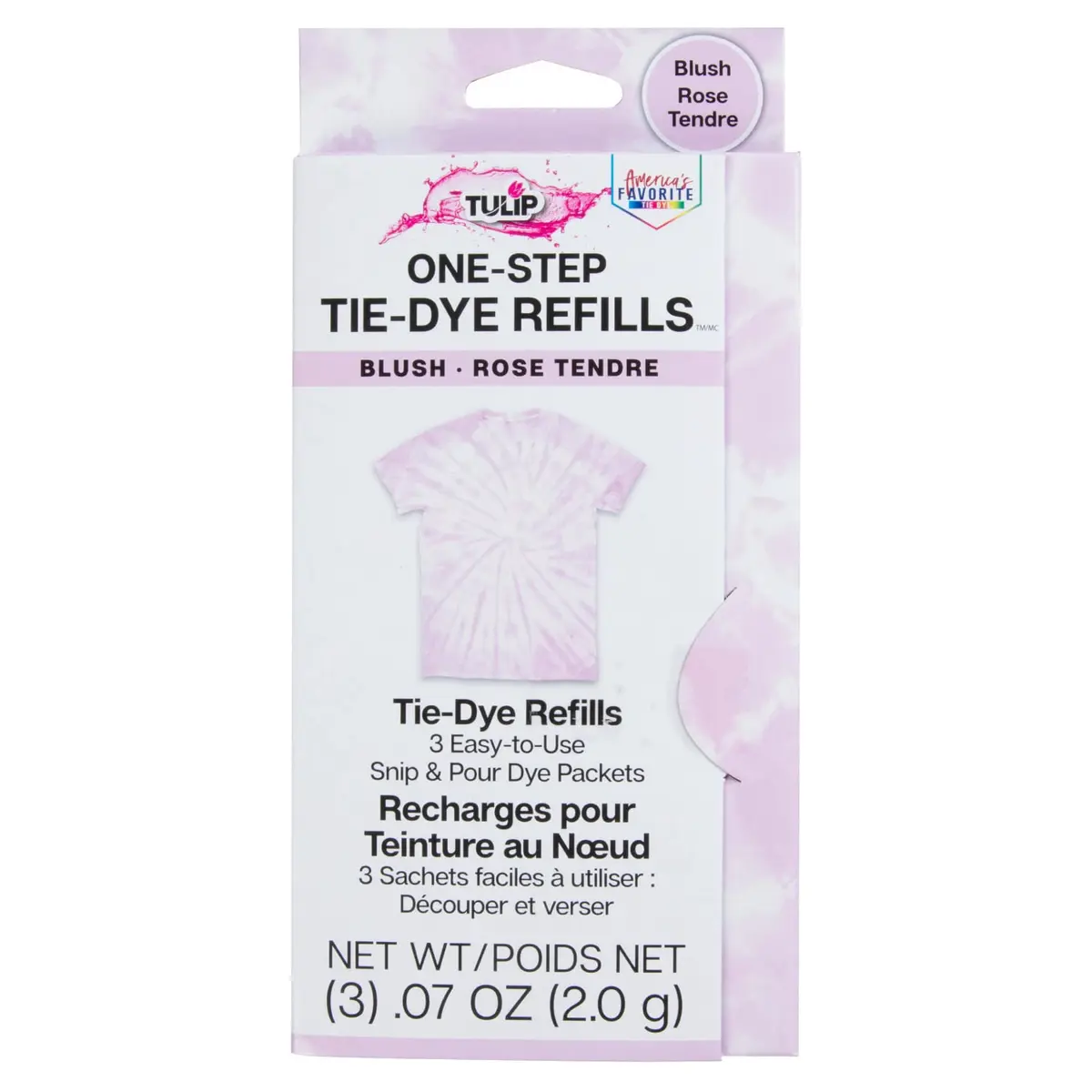 TULIP One-Step Tie-Dye Kit , 3 Fabric Dye Refill Packs, Blush | Eco-Friendly, 4 oz. dye, vibrant colors, safe for natural fibers - main product image