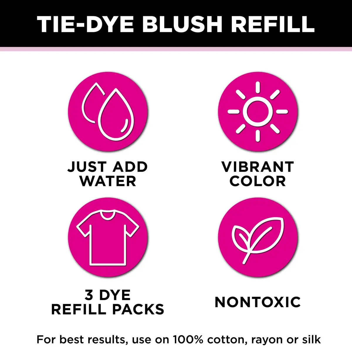 TULIP One-Step Tie-Dye Kit , 3 Fabric Dye Refill Packs, Blush | Eco-Friendly, 4 oz. dye, vibrant colors, safe for natural fibers - view 3