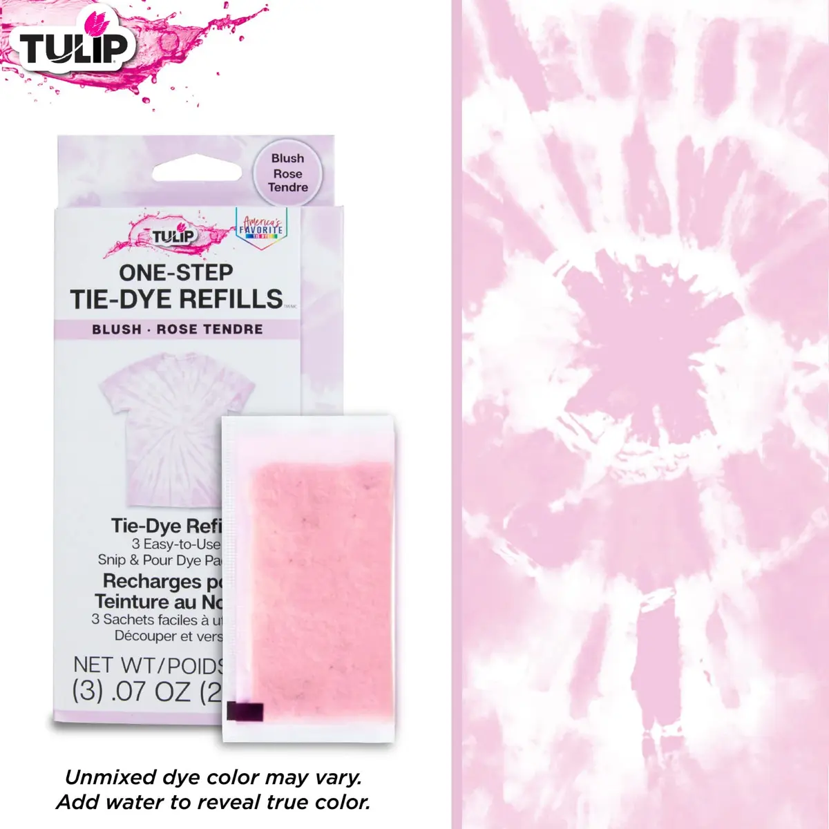 TULIP One-Step Tie-Dye Kit , 3 Fabric Dye Refill Packs, Blush | Eco-Friendly, 4 oz. dye, vibrant colors, safe for natural fibers - view 4