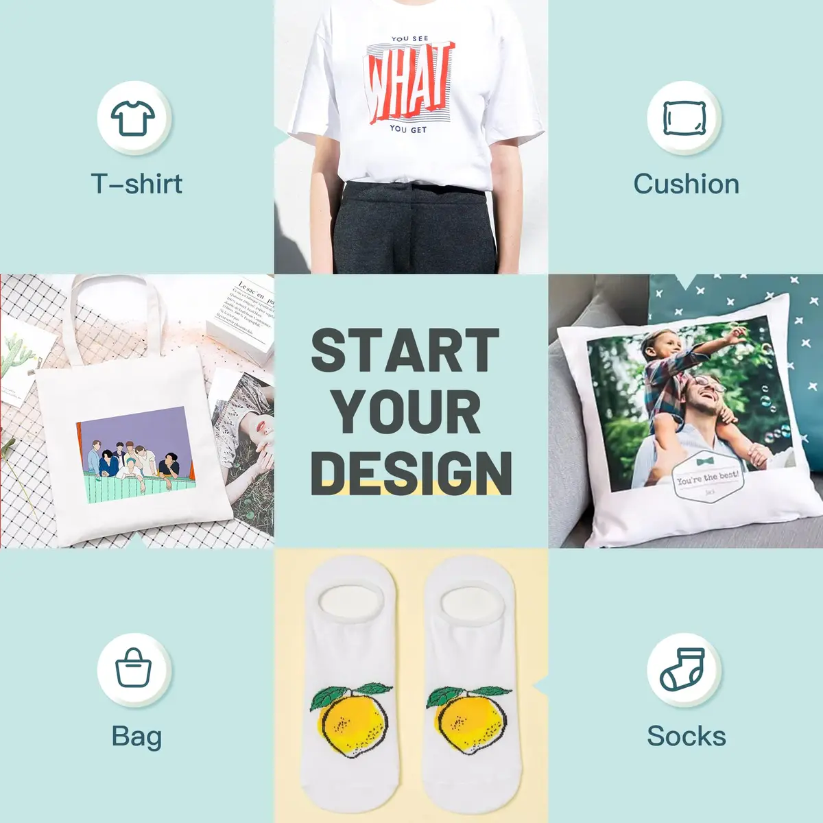 HTVRONT Sublimation HTV Sheets for Cotton Fabric Matte 12x12'' (10 Pack) | Heat Transfer Vinyl for Light Fabric - view 7