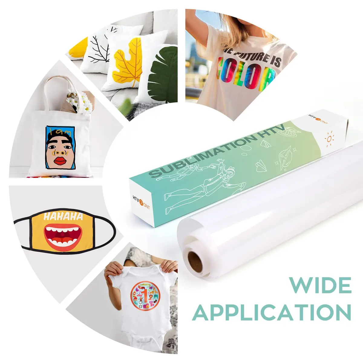 HTVRONT Clear Sublimation HTV Matte - 12" x 5FT Wash Durable for Cotton - view 7