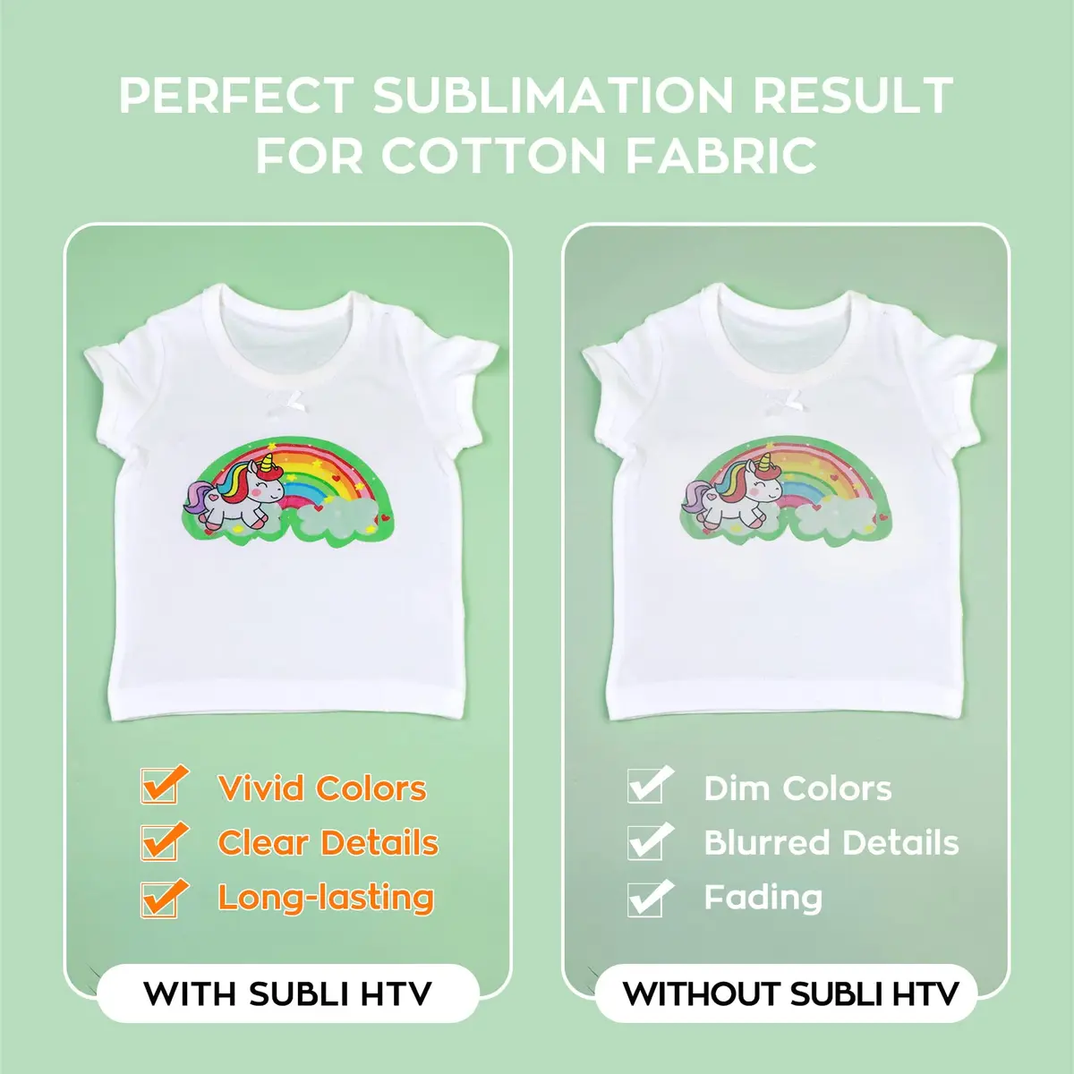 HTVRONT Clear Sublimation HTV Matte - 12" x 5FT Wash Durable for Cotton - view 4