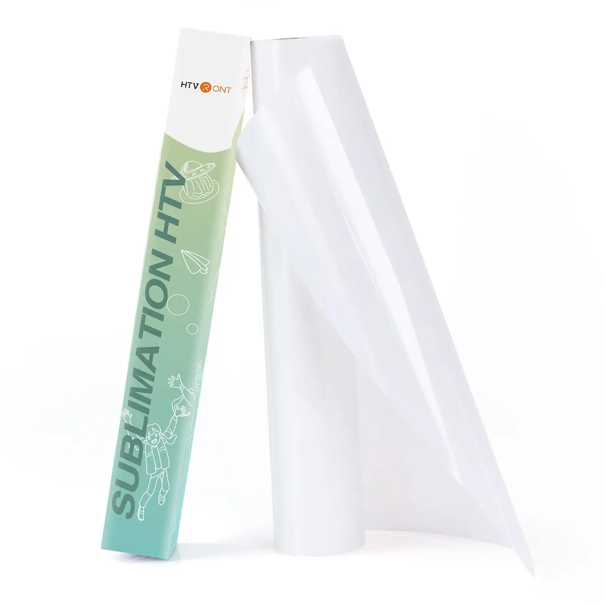 HTVRONT Clear Sublimation HTV for Light Fabric - Matte, 12" x 10 ft | Bright, Vivid Colors on Cotton - main product image