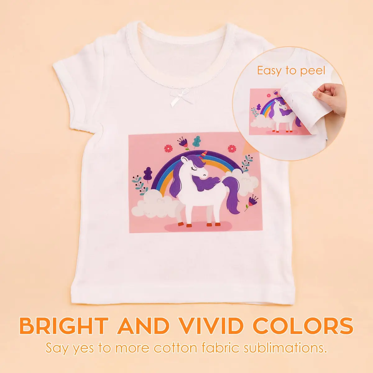 HTVRONT Clear Sublimation HTV for Light Fabric - Matte, 12" x 10 ft | Bright, Vivid Colors on Cotton - view 3