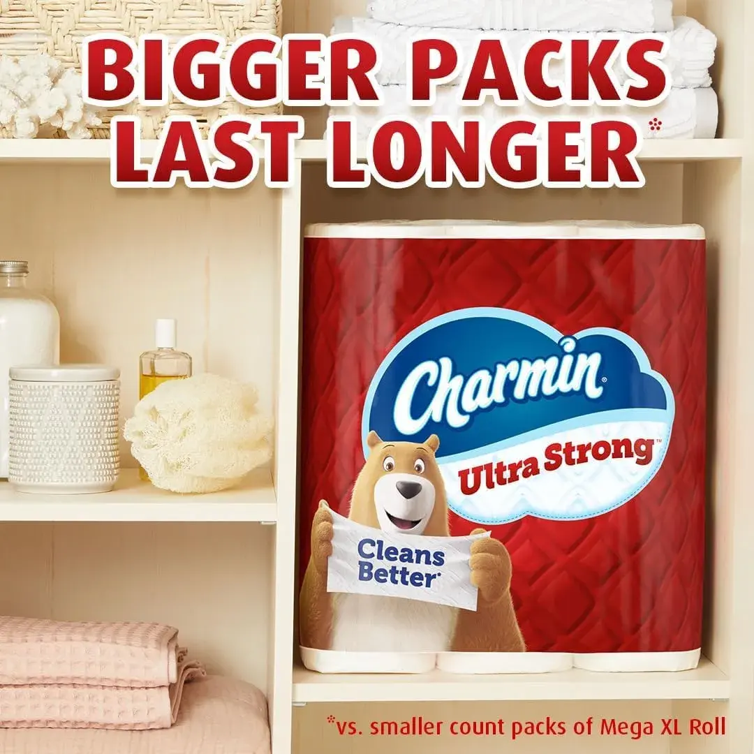 Charmin Ultra Strong Clean Touch Toilet Paper 24 Family Mega Rolls (6600 Sheets) | 4X Stronger When Wet - view 9
