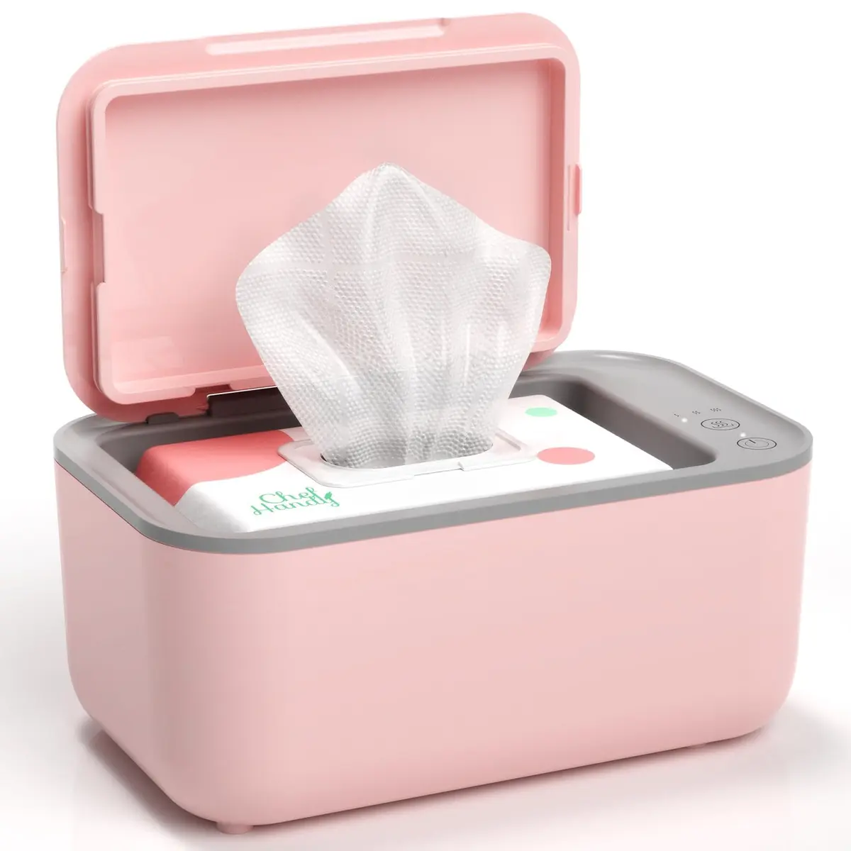 Chefhandy Pink Baby Wipe Warmer with 3 Temperature Settings, Large Capacity | Surround Heating for Even Warmth - main product image