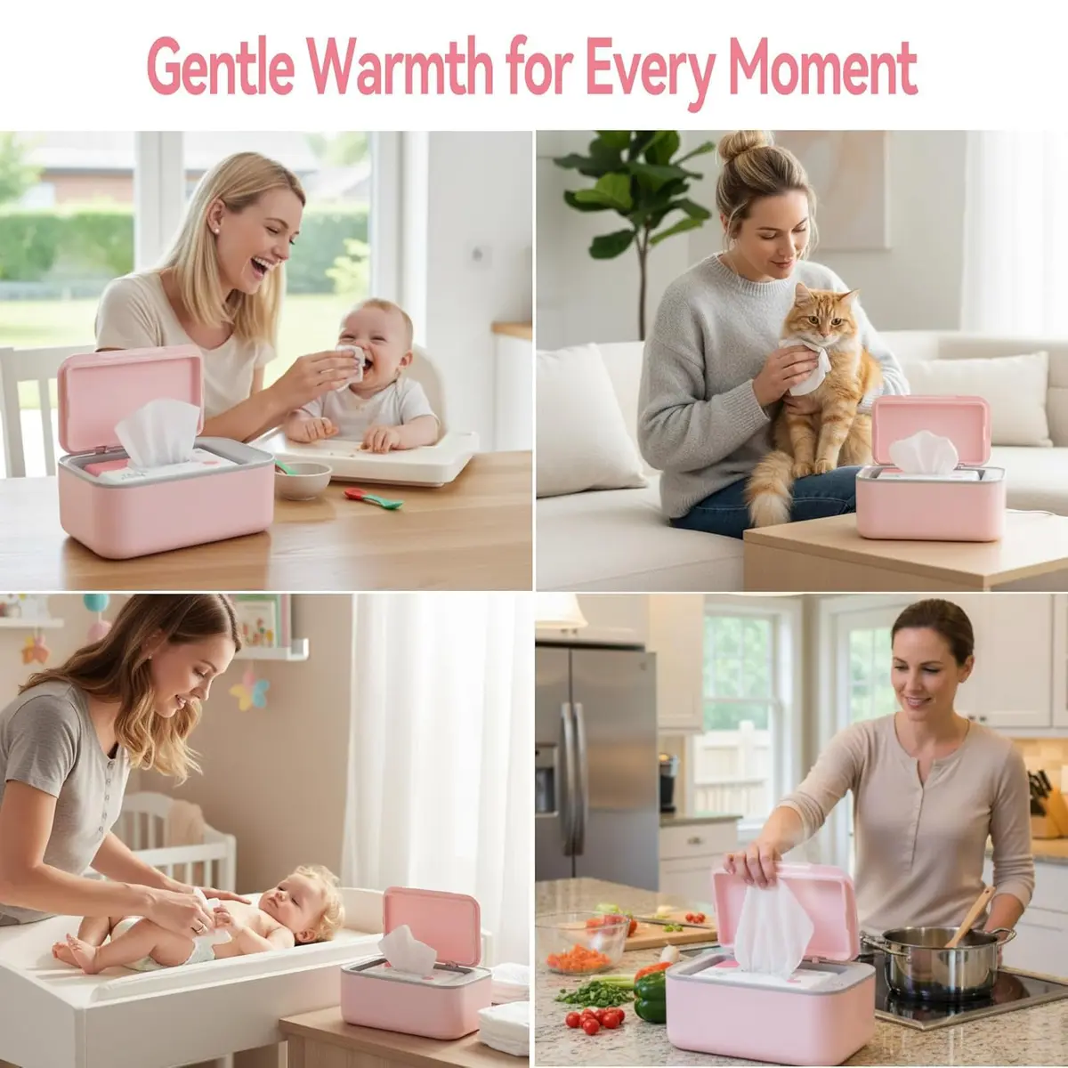 Chefhandy Pink Baby Wipe Warmer with 3 Temperature Settings, Large Capacity | Surround Heating for Even Warmth - view 3