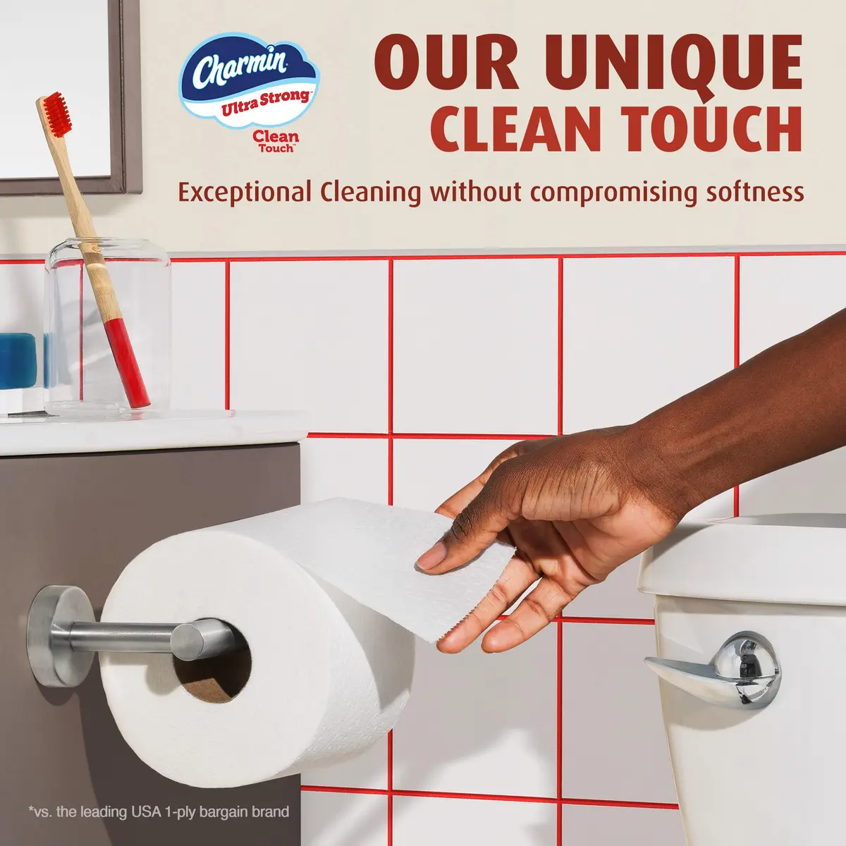 Charmin Ultra Strong Clean Touch Toilet Paper 30 Family Mega Rolls (8250 Sheets) | 4X Stronger When Wet - view 3