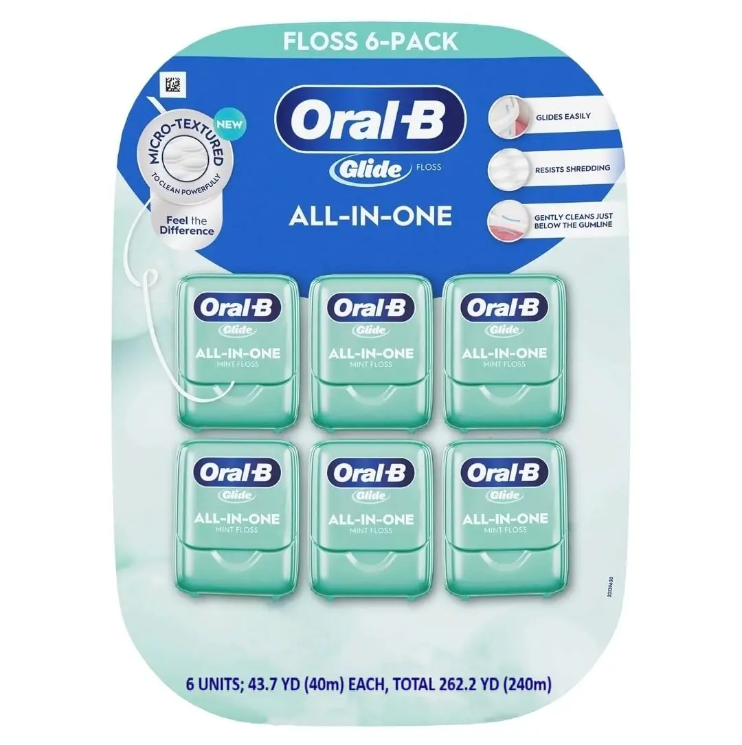 Oral-B Glide All-In-One Dental Floss Mint 866 ft (264 m) | Dermatologist Tested - main product image