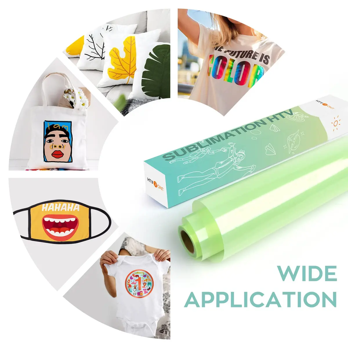 HTVRONT Clear Sublimation HTV Glossy - 12" x 5FT | Vivid Colors for Light Cotton - view 6