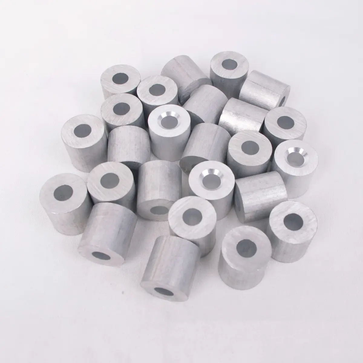 HIGOOD Wire Rope Stop Sleeve 5/16" Aluminum Alloy | Heavy-Duty Aluminum Crimp Sleeve for Wire Rope (PK 25) - main product image
