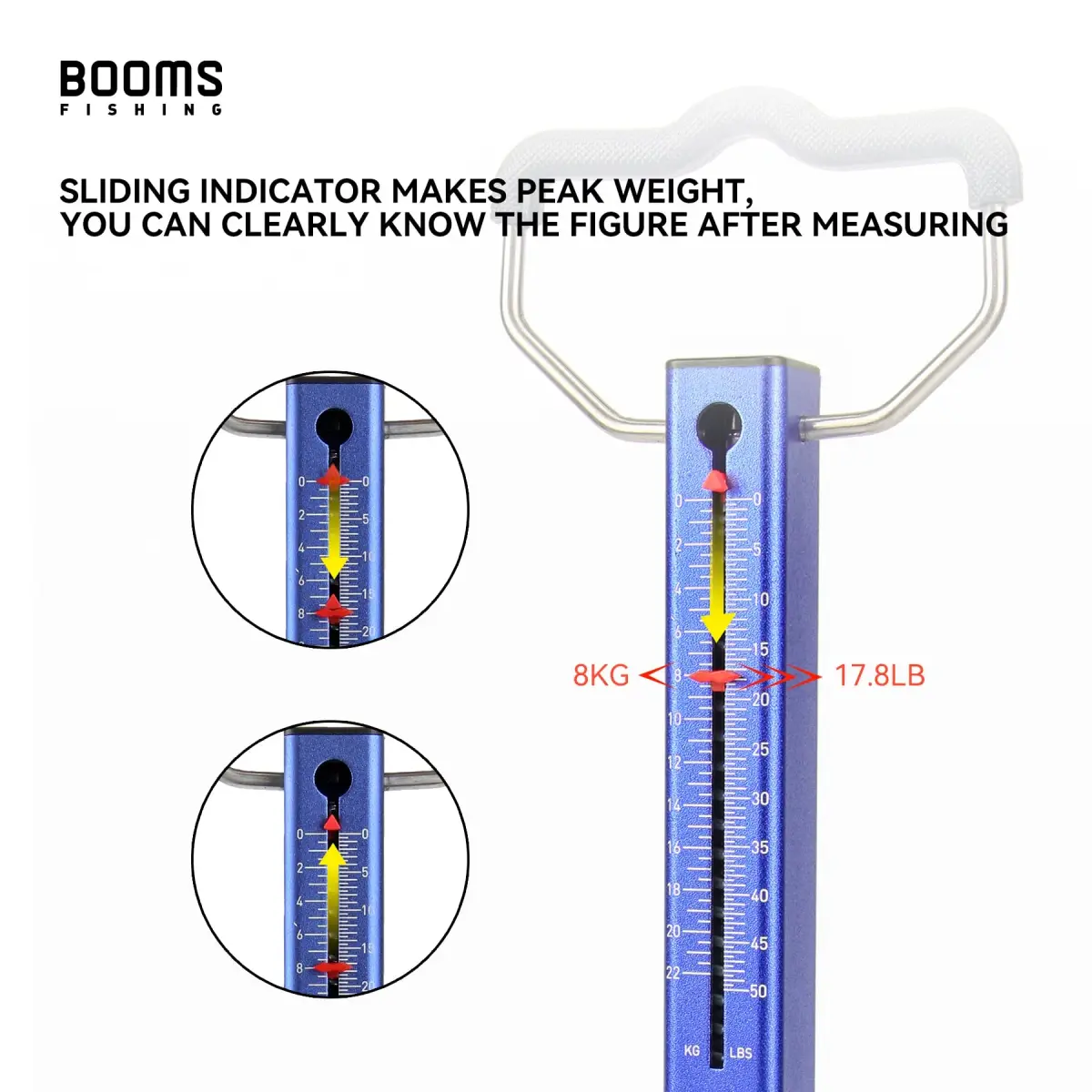 Booms Fishing TS2 Aluminum Tube Fish Scale 25kg (55 lbs) | Easy Read Hanging Scale for Luggage & Rigs - view 3