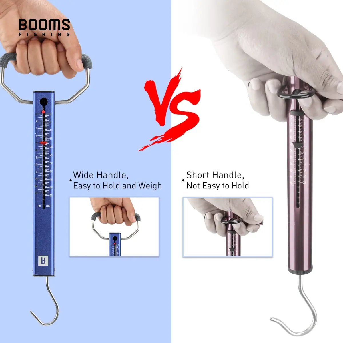 Booms Fishing TS2 Aluminum Tube Fish Scale 25kg (55 lbs) | Easy Read Hanging Scale for Luggage & Rigs - view 4