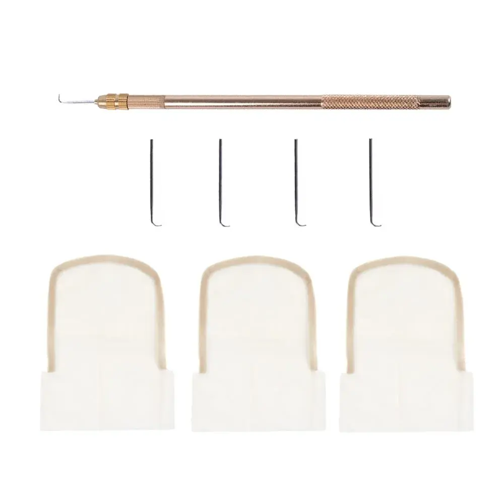 YANTAISIYU Ventilating Needle Set with Swiss Lace Closure Base & Wig Holder | 4 Needles, 3 Bases - main product image