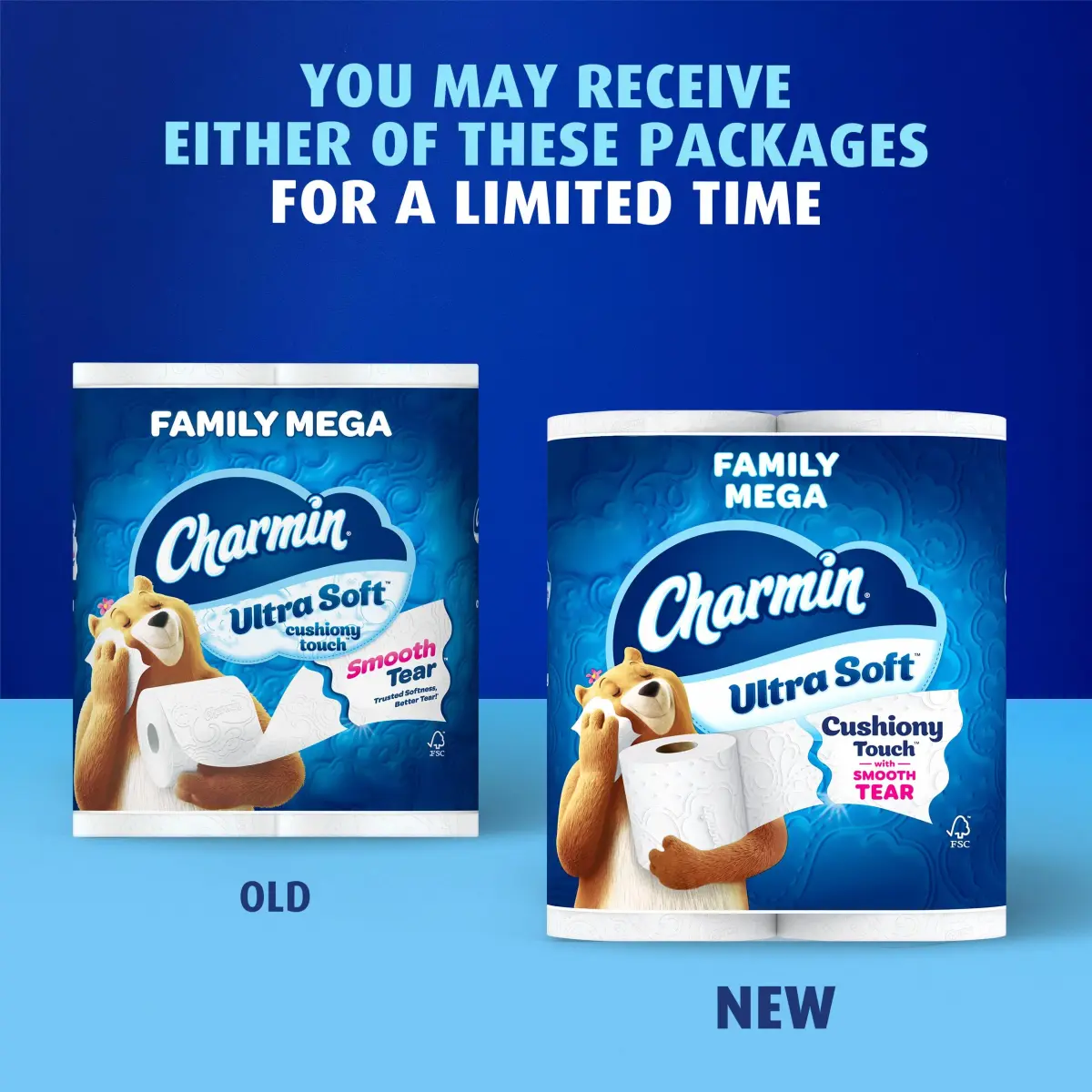 Charmin Ultra Soft Cushiony Touch Toilet Paper 30 Family Mega Rolls (8640 Sheets Total) | Soft, Absorbent, Clog-Safe - view 2